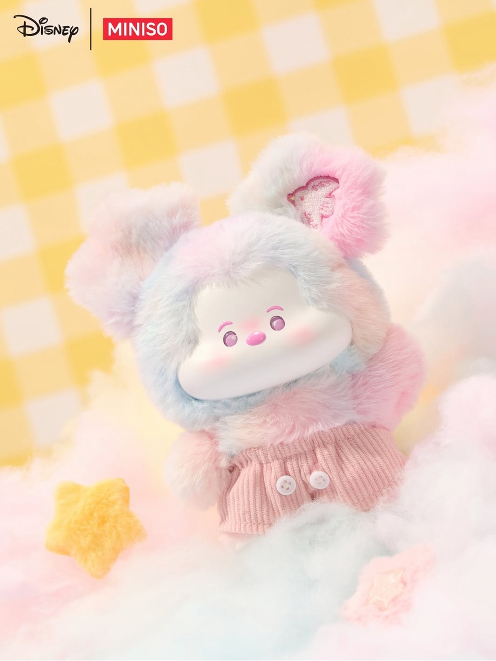 Disney x Miniso Pastel Sunset Glow Head in the Clouds Mickey Plush Bag Charm